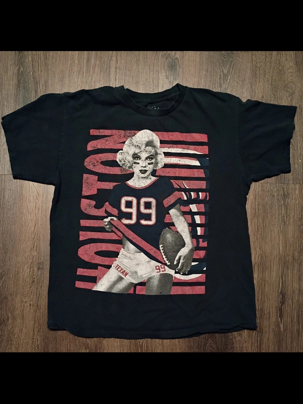 Houston Texans NFL Football Marilyn Monroe #99 JJ Watt T-Shirt Shirt Draft Large
